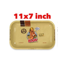 Load image into Gallery viewer, RAW rolling metal tray 11”x7”(girl)+cone filler herb grinder storage 3 in 1