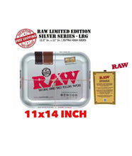 Load image into Gallery viewer, RAW large metal tray 11”x14” + cone filler herb grinder storage 3 in 1