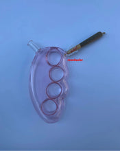 Load image into Gallery viewer, Glass pink Knuckle cone Bubbler cone holder fit for raw zig zag elements cone