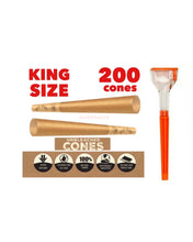 Load image into Gallery viewer, Zig Zag KING size Unbleached pre rolled Cone (200pk, 100pk, 50pk) +cone loader filler maker