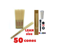 Load image into Gallery viewer, raw classic LEAN size pre-rolled cone (200pk, 100pk, & 50 pk)+ tube+glass cone tip