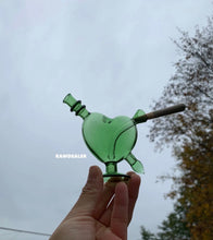 Load image into Gallery viewer, fashion glass pink heart water cone bubbler pipe fit for raw zig zag cone