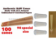 Load image into Gallery viewer, RAW Classic 98 special Size Pre-Rolled Cone +3X glass cone Holder tip