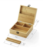 Load image into Gallery viewer, RAW large rolling metal tray 11”x14”(flight )+bamboo large stash handmade box