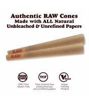 Load image into Gallery viewer, raw cone classic 1 1/4 size pre rolled cone(200pk & 100pk) + RAW clipper lighter )+ glass cone tip + tube