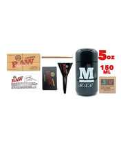 Load image into Gallery viewer, raw king 98 size cone loader+M glass herb stash jar UV smell proof+boveda