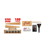 Load image into Gallery viewer, Zig Zag king size Unbleached Cone(200PK, 100PK, 50PK)+raw king size cone loader