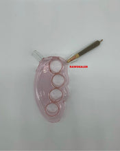 Load image into Gallery viewer, Glass pink Knuckle cone Bubbler cone holder fit for raw zig zag elements cone