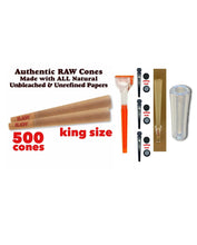 Load image into Gallery viewer, Raw cone Classic King Size Cone(500 Pk )+3x tube +GLASS CONE TIP+cone filler