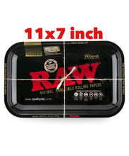 Load image into Gallery viewer, RAW rolling metal tray 11”x7”(black)+cone filler herb grinder storage 3 in 1