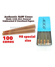 Load image into Gallery viewer, RAW Classic 98 special Size Cone(200pk, 100pk, 50pk)+steel slide lock cone joint holder case