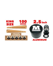 Load image into Gallery viewer, Zig Zag king size Unbleached Cone+aluminum large size 2.5 inch grinder