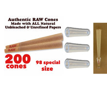 Load image into Gallery viewer, RAW Classic 98 special Size Pre-Rolled Cone +3X glass cone Holder tip