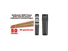 Load image into Gallery viewer, Raw classic 98 special size pre rolled cone 50/100/200 cones + portable pre rolled cone 3in1 herb grinder filler storage