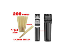 Load image into Gallery viewer, Raw classic 1 1/4 size pre rolled cone 50/100/200 cones + portable pre rolled cone 3in1 herb grinder filler storage