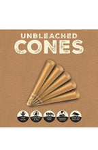 Load image into Gallery viewer, Zig zag unbleached KING size pre rolled cone 50/100/200 cones + philadelphia smell proof tube