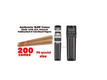 Load image into Gallery viewer, Raw classic 98 special size pre rolled cone 50/100/200 cones + portable pre rolled cone 3in1 herb grinder filler storage