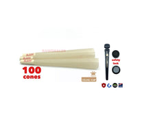 Load image into Gallery viewer, Raw organic hemp king size pre rolled cone with tip 50pk | 100pk | 200pk | 300pk | 500pk + Philadelphia smell proof tube