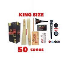 Load image into Gallery viewer, Raw black classic king size pre rolled cone with tip 50pk | 100pk | 200pk |+ raw king size cone loader+Philadelphia smell proof tube