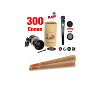 Load image into Gallery viewer, Raw classic king size pre rolled cone with tip 50pk | 100pk | 200pk | 300PK + raw king size 6 six shooter filler + BPAFREE smell proof tube