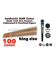 Load image into Gallery viewer, Raw classic king size pre rolled cone with tip 50pk | 100 pk | 200pk | 300pk | 400pk | 500 pk + Philadelphia smell proof tube
