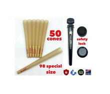 Load image into Gallery viewer, Raw classic 98 special size pre rolled cone with tip 50pk | 100pk | 200pk | 300pk | 400pk | 500pk + Philadelphia smell proof tube
