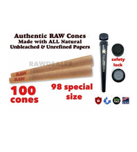 Load image into Gallery viewer, Raw classic 98 special size pre rolled cone with tip 50pk | 100pk | 200pk | 300pk | 400pk | 500pk + Philadelphia smell proof tube