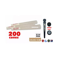 Load image into Gallery viewer, Raw organic 1 /4 size pre rolled cone with tip 50pk | 100pk | 200pk | 300pk | 500pk + Philadelphia smell proof tube