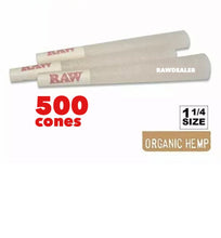 Load image into Gallery viewer, Raw organic 1 /4 size pre rolled cone with tip 50pk | 100pk | 200pk | 300pk | 500pk + Philadelphia smell proof tube