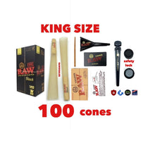 Load image into Gallery viewer, Raw black classic king size pre rolled cone with tip 50pk | 100pk | 200pk |+ raw king size cone loader+Philadelphia smell proof tube