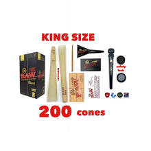 Load image into Gallery viewer, Raw black classic king size pre rolled cone with tip 50pk | 100pk | 200pk |+ raw king size cone loader+Philadelphia smell proof tube