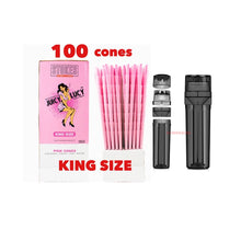 Load image into Gallery viewer, RAW Juicy Lucy PINK pre rolled cone king size made in France 50pk | 100pk | 200pk + portable 3 in 1 tobacco grinder