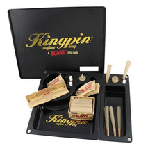 Load image into Gallery viewer, Raw Collab Kingpin Mafioso Plastic Rolling Tray with Magnetic Closure
