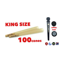 Load image into Gallery viewer, OCB unbleached KING size pre rolled cone 50PK 100PK | 1x philadelphia BPA free smell proof tube