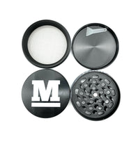 Load image into Gallery viewer, Raw 98 king size pre rolled cone loader kit + 2.5 Inch 4 Piece Large Aluminum Herb Spice Grinder Crusher (BLACK)