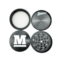 Load image into Gallery viewer, Raw king size pre rolled cone six shooter filler kit + 2.5 Inch 4 Piece Large Aluminum Herb Spice Grinder Crusher (BLACK)