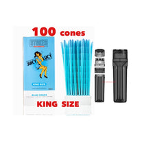 Load image into Gallery viewer, RAW Juicy Lucy BLUE pre rolled cone king size made in France 50pk | 100pk | 200pk + portable 3 in 1 grinder filler storage