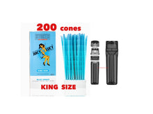 Load image into Gallery viewer, RAW Juicy Lucy BLUE pre rolled cone king size made in France 50pk | 100pk | 200pk + portable 3 in 1 grinder filler storage
