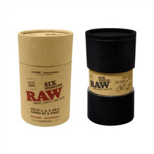 Load image into Gallery viewer, Raw 1 1/4 size pre rolled cone six shooter filler kit + 2.5 Inch 4 Piece Large Aluminum Herb Spice Grinder Crusher (BLACK)