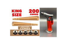 Load image into Gallery viewer, Zig Zag pre rolled cone king size 50pk | 100pk | 200pk | 300pk + jet flame refillable torch lighter RED color