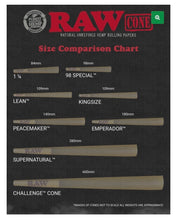 Load image into Gallery viewer, Raw black classic 1 1/4 size pre rolled cone with tip 50pk | 100pk | 200pk | 300pk + Raw clipper lighter