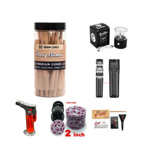 Load image into Gallery viewer, Blazy Susan unbleached pre rolled cone 98mm size 50ct jar | raw cone loader | kitty grinder | 3in1 grinder | torch | rechargeable grinder
