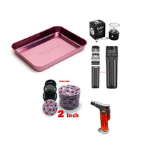 Load image into Gallery viewer, Blazy Susan Stainless Steel rolling Tray PURPLE | hello kitty grinder | 3in1 grinder | torch lighter | rechargeable electric grinder