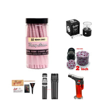 Load image into Gallery viewer, Blazy Susan PINK pre rolled cone 98mm 50ct jar | raw cone loader, hello kitty grinder | 3in1 grinder | torch lighter | rechargeable grinder