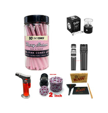 Load image into Gallery viewer, Blazy Susan PINK pre rolled cone 1 1/4 size 50ct jar | raw cone loader |hello kitty grinder | 3in1 grinder | torch | rechargeable grinder