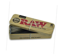 Load image into Gallery viewer, Zig Zag unbleached king size pre-rolled cone 25/50/100/200/300/500 + RAW king size metal caddy box
