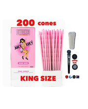 Load image into Gallery viewer, JUICY LUCY PINK pre rolled cone king size (200ct, 100ct, 50ct)+tube+glass tip

