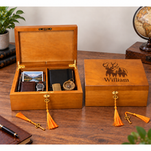 Load image into Gallery viewer, Personalized engraved wooden memory box keepsake box large size
