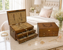 Load image into Gallery viewer, Personalized engraved wooden jewelry box large size
