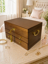 Load image into Gallery viewer, Personalized engraved wooden jewelry box large size
